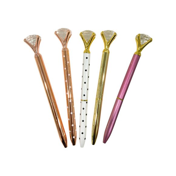 Black & White Diamond Topped Writing Pen - Picture 2 of 2